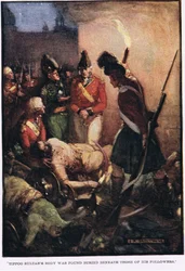 O corpo de Tipoo Sultan foi encontrado enterrado sob aqueles de seus seguidores